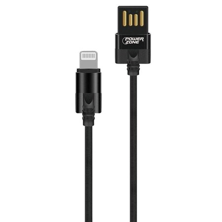Powerzone Micro Charging Cable, PVC, Black, 3 ft L T56-LIGHTNING